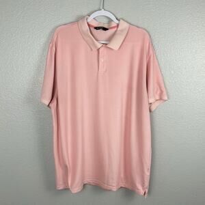 Members Mark Pique Polo Size XXL Salmon Pink Double Stretch Cotton Blend Shirt
